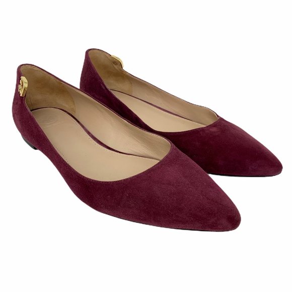 Tory Burch Shoes - Tory Burch Elizabeth Purple Berry Suede Flats 6.5